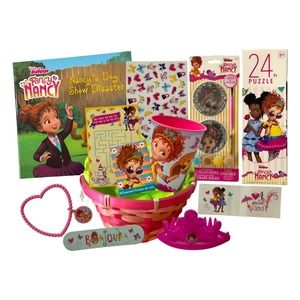 Fancy Nancy Easter Basket, Girls Gift Set, Jewelry, Puzzle, Sun Catcher, Toys
